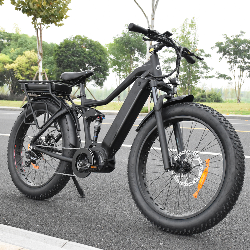 Dual Battery Fat Tire Bike with Longer Range Hunting Bike Full Suspension Electric Bike 