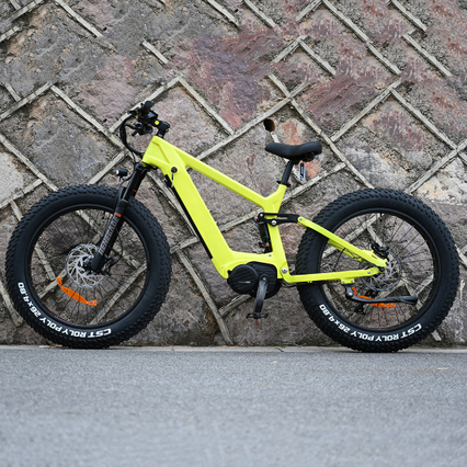 Carbon Fiber Electric Bike 1000W/1200W Mid Drive Motor Bike Truckrun Fat Tire Bike