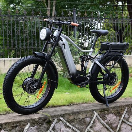 Powerful Dual Motor Dual Battery Electric Bike 52V 1000W+1000W Fat Tire Model for Sell