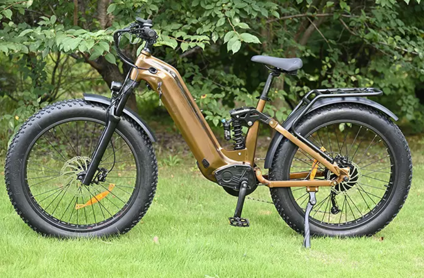 Image of an e-bike, showcasing its sleek design and electric motor, perfect for city commuting with added convenience and eco-friendly features.