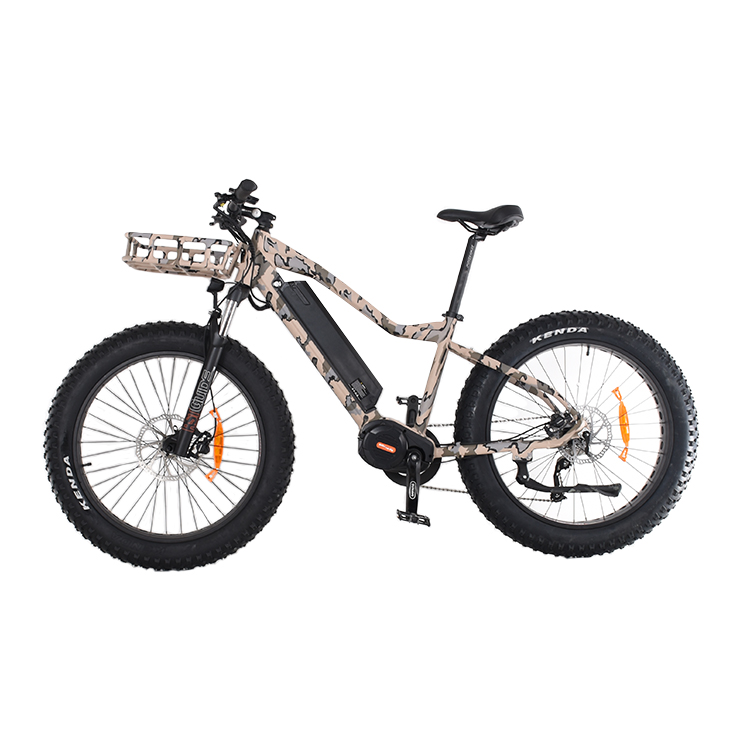 26" Inch Fat Tire Bike Hard Tail Hunting Electric Bicycle M620 Bafang MotorMid Motor Bike