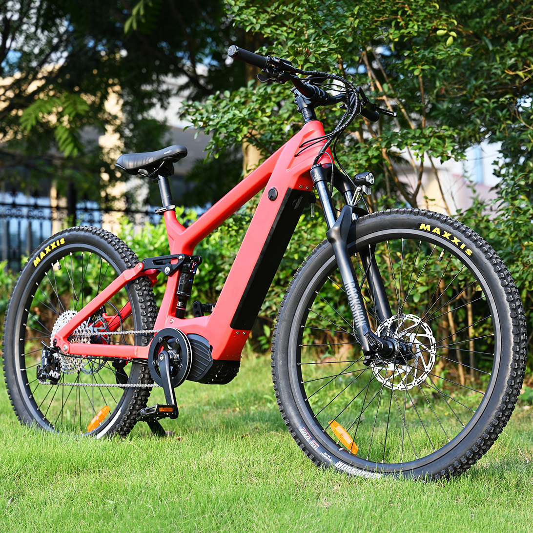 Carbon Fiber Electric Bike 1000W/1200W Mid Drive Motor Bike Truckrun MTB