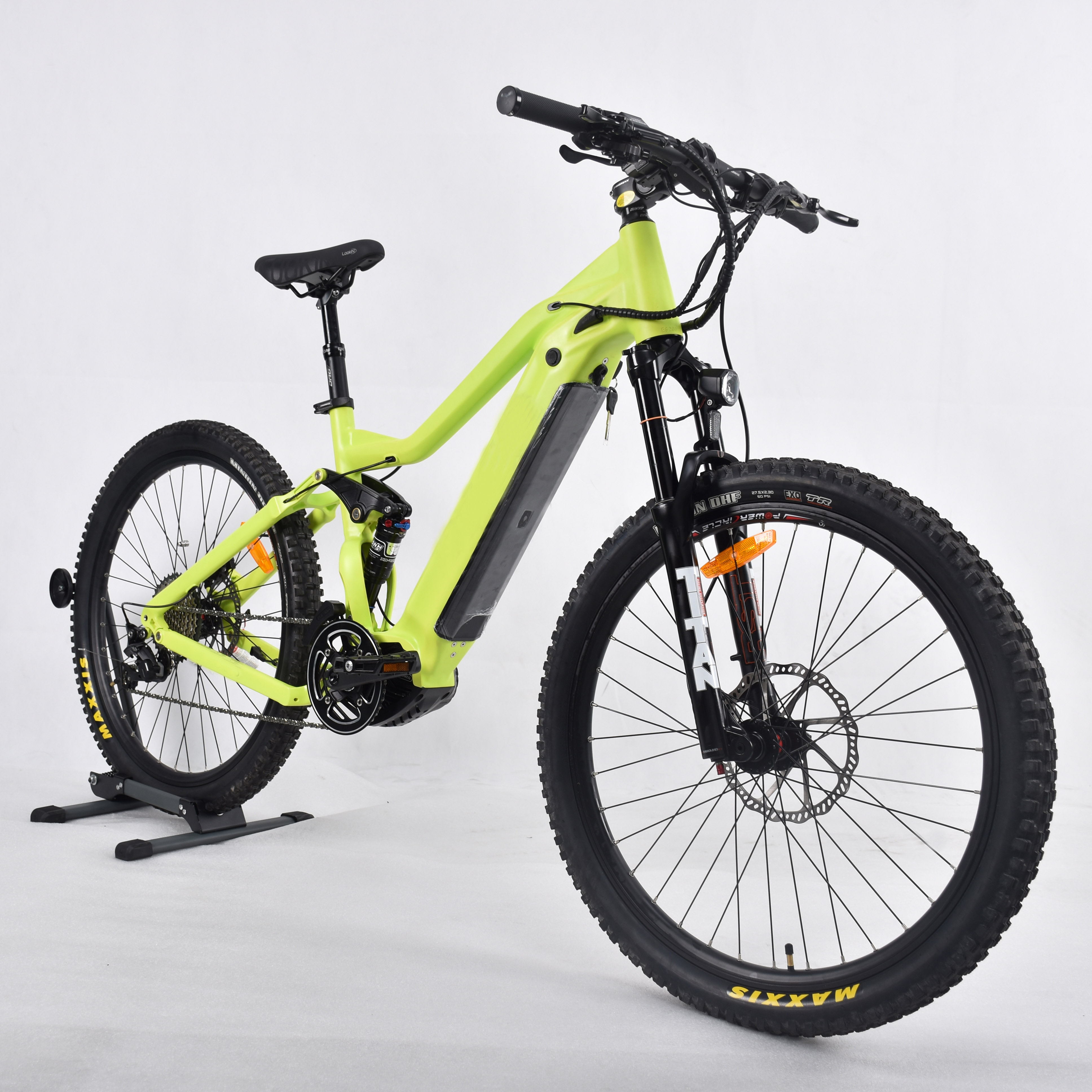 500W Mid Drive Motor Mountain Electric Bike Full Suspension Design MTB