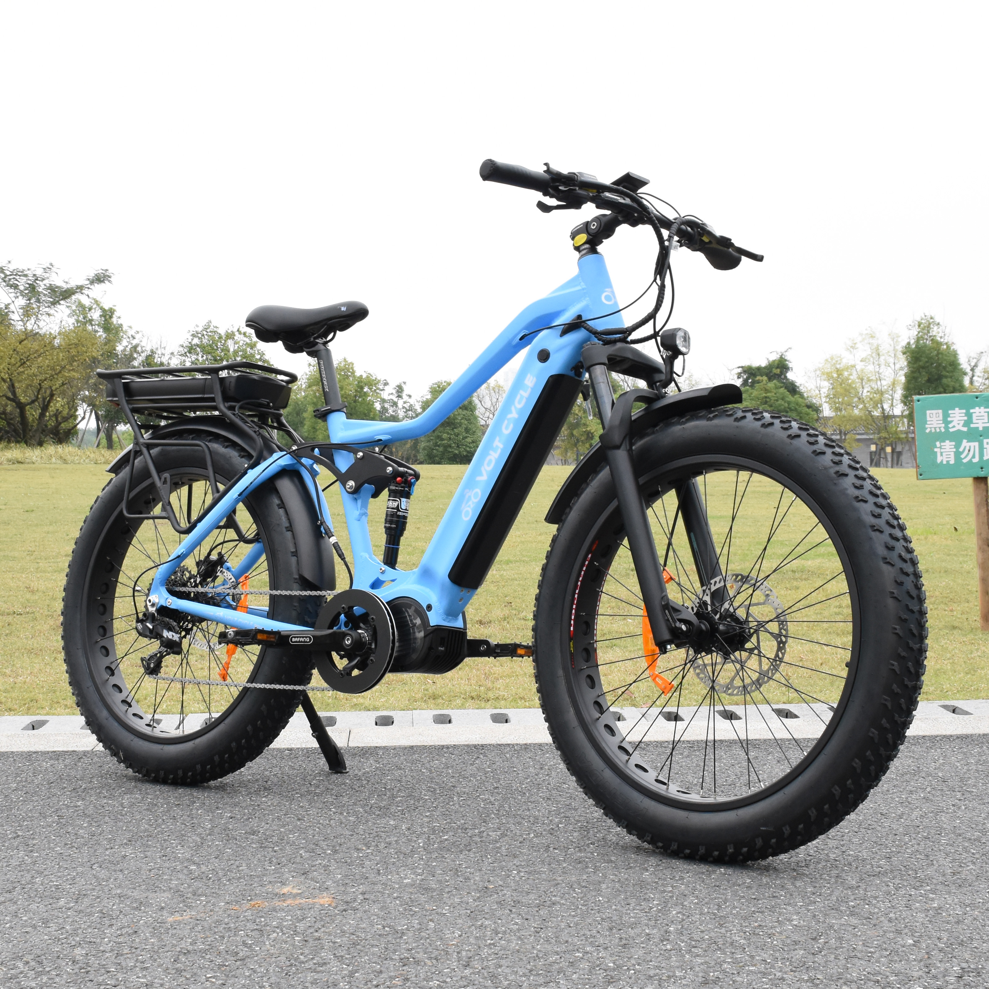 Dual Battery Fat Tire Bike with Longer Range Hunting Bike Full Suspension Electric Bike 