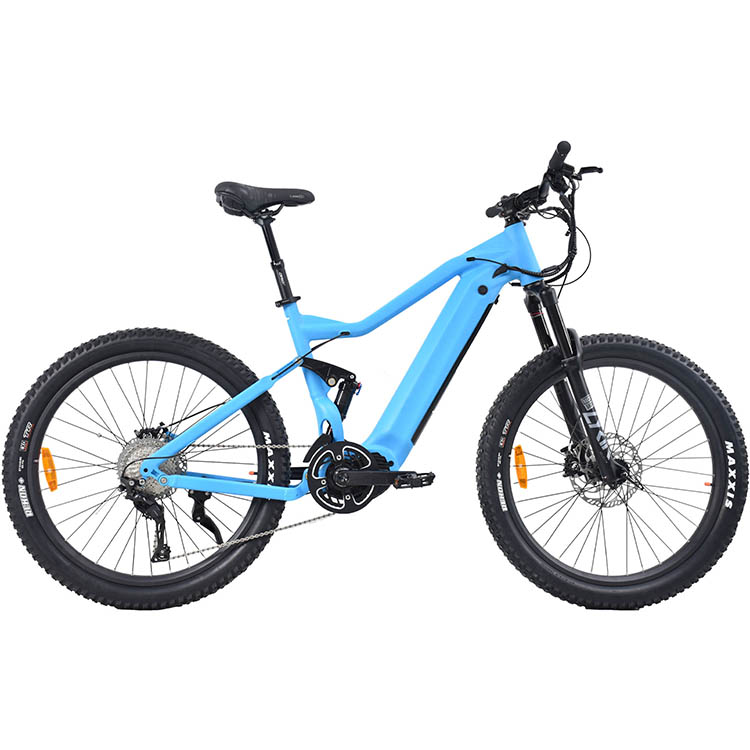 500W Mid Drive Motor Mountain Electric Bike Full Suspension Design MTB