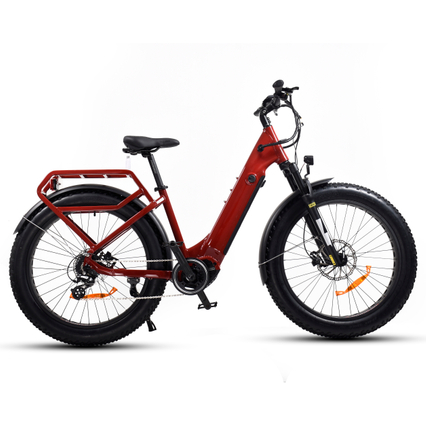 Step Through Bike Electric 26" Inch Fat Tyre Bike Bafang 500W Mid Motor Electric Bike 