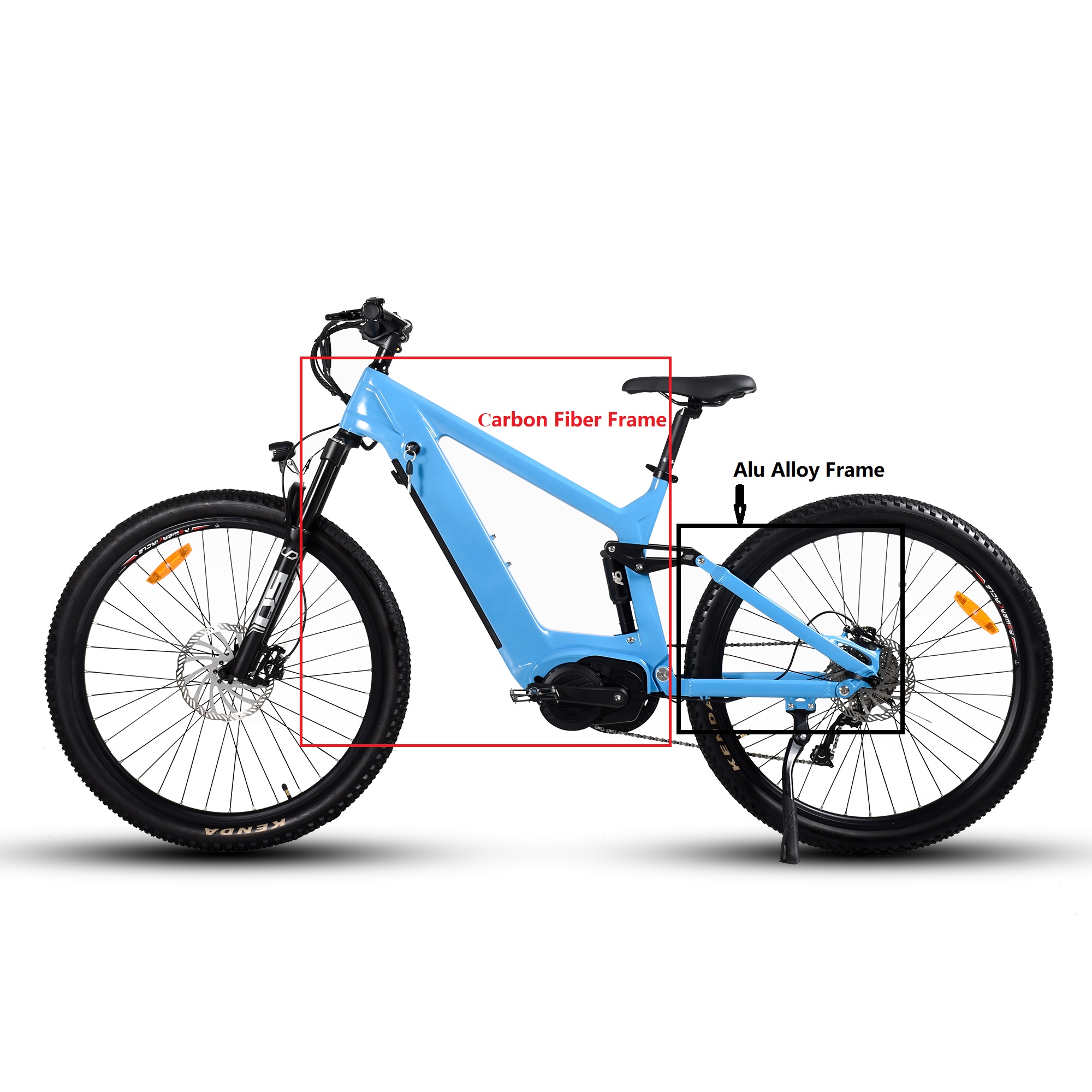 Carbon Fiber Electric Bike 1000W/1200W Mid Drive Motor Bike Truckrun MTB
